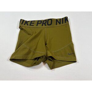 Nike Pro Womens Olive Green Compression Shorts Dri-FIT Size S (JJ356)